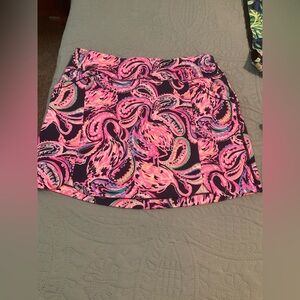 Lilly Pulitzer Flamingo Print Skirt in Pink and Black